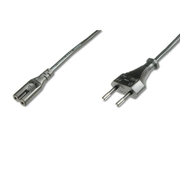 DIGITUS AK-440104-018-S - Netzanschlusskabel, Euro - C7 St/Bu, 1.8m,  H03VVH2-F 0.75qmm, schwarz
