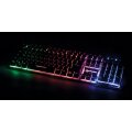 IC Intracom USB-Gaming-Tastatur mit LEDs und Metallunterseite - 12 Funktionstasten - Metallunterseite - farbige LED-Hintergrundbeleuchtung - 19 Anti-Ghosting-Tasten - Schutzklasse IPX4 (spritzwassergeschützt) - schwarz - Volle Größe (100%) - Kabelgebunden