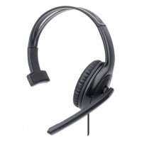 Manhattan Mono USB-Headset - Ohrumschließendes Design (Over-Ear) - Ohrmuschel einseitig - kabelgebunden - USB-A-Stecker - integrierte Lautstärkeregelung - verstellbares Mikrofon - schwarz - Kopfhörer - Kopfband - Büro/Callcenter - Schwarz - Monophon - SCR