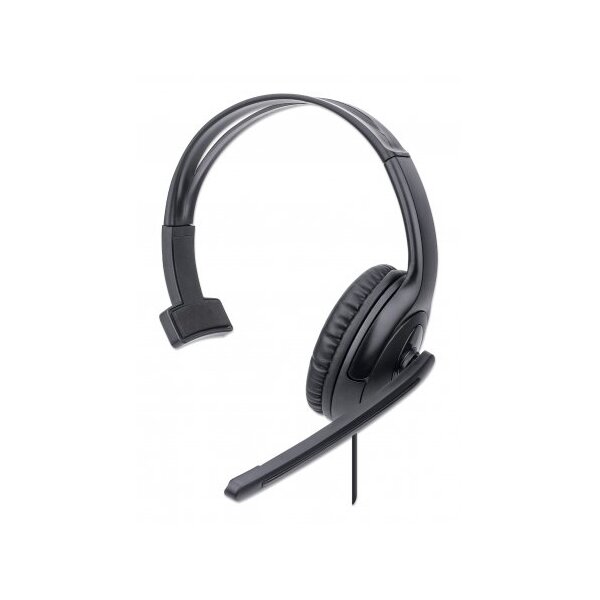 IC Intracom Mono USB-Headset - Ohrumschließendes Design (Over-Ear) - Ohrmuschel einseitig - kabelgebunden - USB-A-Stecker - integrierte Lautstärkeregelung - verstellbares Mikrofon - schwarz - Kabelgebunden - Büro/Callcenter - 20 - 20000 Hz - 250 g - Kopfh