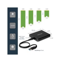 StarTech.com Dual Slot Festplattengehäuse für M.2 NGFF SATA SSDs - USB 3.1 (10Gbit/s) - RAID - SSD-Gehäuse - M.2 - M.2 - SATA - Serial ATA II - Serial ATA III - 10 Gbit/s - USB Anschluss - Schwarz