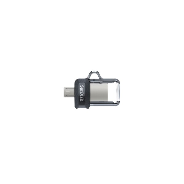 SanDisk Ultra Dual m3.0 - 64 GB - USB Type-A / Micro-USB - 3.2 Gen 1 (3.1 Gen 1) - Dia - 5,2 g - Schwarz - Silber - Transparent