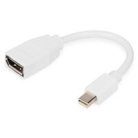 DIGITUS DB-340405-001-W - DisplayPort Adapterkabel, mini DP - DP St/Bu, 0.15m, DP 1.2 konform,