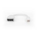 DIGITUS DB-340405-001-W - DisplayPort Adapterkabel, mini DP - DP St/Bu, 0.15m, DP 1.2 konform,
