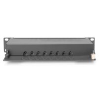 DIGITUS DN-91608S-EA - CAT 6A Patch Panel, geschirmt,8-Port 1HE, 10", Rack Mount,schwarz RAL 9005