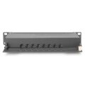 DIGITUS DN-91608S-EA - CAT 6A Patch Panel, geschirmt,8-Port 1HE, 10", Rack Mount,schwarz RAL 9005
