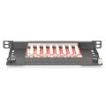 DIGITUS DN-91608S-SL-EA - CAT 6A Patch Panel, geschirmt,8-Port 1/2HE, 10", Rack Mount,schwarz RAL 9005