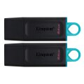 Kingston DataTraveler ® Exodia Schwarz + Türkis - 2 Stück – USB 3.2 USB-Stick - 64 GB - USB Typ-A - 3.2 Gen 1 (3.1 Gen 1) - Kappe - 22 g - Schwarz - Türkis