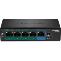 TRENDnet TPE-TG52 5-Port PoE Switch Gigabit PoE+ 32W -...