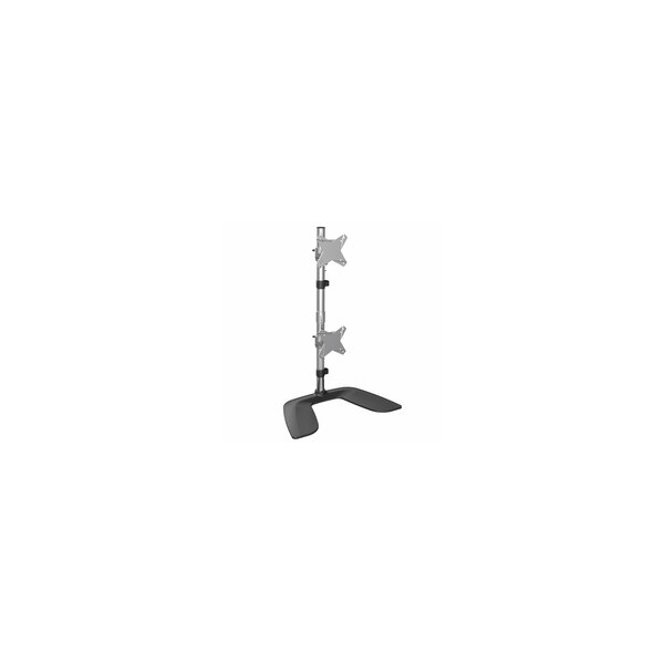 StarTech.com Monitorhalterung für zwei vertikal gestapelte Monitore - Ergonomischer Monitorarm für zwei VESA Monitore - bis zu 27"(je 8kg) Monitore - Freistehend - Höhenverstellbar - Silber - Freistehend - 16 kg - 33 cm (13") - 68,6 cm (27") - 100 x 100 m