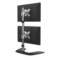 StarTech.com Monitorhalterung für zwei vertikal gestapelte Monitore - Ergonomischer Monitorarm für zwei VESA Monitore - bis zu 27"(je 8kg) Monitore - Freistehend - Höhenverstellbar - Silber - Freistehend - 16 kg - 33 cm (13") - 68,6 cm (27") - 100 x 100 m