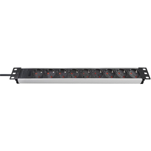 Brennenstuhl 1390007009 - 2 m - Aluminium - Aluminium - Schwarz - 9 AC-Ausgänge - 16 A - Schwarz