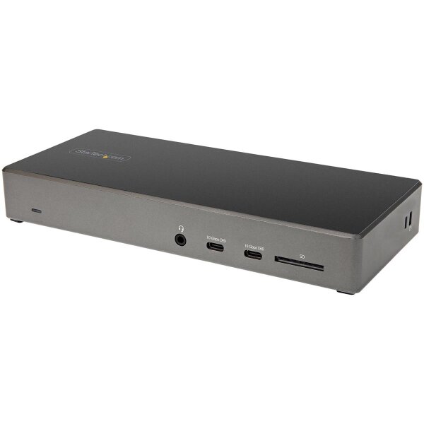 StarTech.com USB-C Dock - Triple 4K Monitor USB Typ-C Docking Station - 100W Power Delivery 3.0 - DP 1.4 Alt Mode & DSC - 2x DisplayPort 1.4/HDMI 2.0 - 6xUSB (2x 10Gbps) - Windows/Chrom - Kabelgebunden - USB 3.2 Gen 2 (3.1 Gen 2) Type-C - 100 W - 3,5 mm -