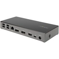 StarTech.com USB-C Dock - Triple 4K Monitor USB Typ-C Docking Station - 100W Power Delivery 3.0 - DP 1.4 Alt Mode & DSC - 2x DisplayPort 1.4/HDMI 2.0 - 6xUSB (2x 10Gbps) - Windows/Chrom - Kabelgebunden - USB 3.2 Gen 2 (3.1 Gen 2) Type-C - 100 W - 3,5 mm -