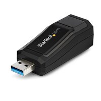 StarTech.com USB 3.0 auf Gigabit Ethernet Lan Adapter - Schwarz - Verkabelt - USB - Ethernet - 1000 Mbit/s - Schwarz