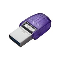 Kingston DataTraveler 128GB microDuo 3C 200MB/s dual USB-A + USB-C - 128 GB - USB Type-A / USB Type-C - 3.2 Gen 1 (3.1 Gen 1) - 200 MB/s - andere - Edelstahl - Violett