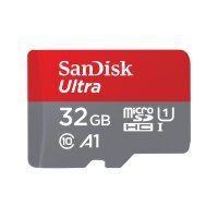SanDisk Ultra microSD - 32 GB - MiniSDHC - Klasse 10 - UHS-I - 120 MB/s - Grau - Rot