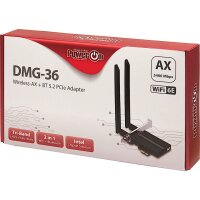 Inter-Tech DMG-36 - Eingebaut - Kabellos - PCI Express - WLAN / Bluetooth - 5400 Mbit/s - Schwarz - Silber