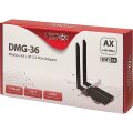 Inter-Tech DMG-36 - Eingebaut - Kabellos - PCI Express - WLAN / Bluetooth - 5400 Mbit/s - Schwarz - Silber