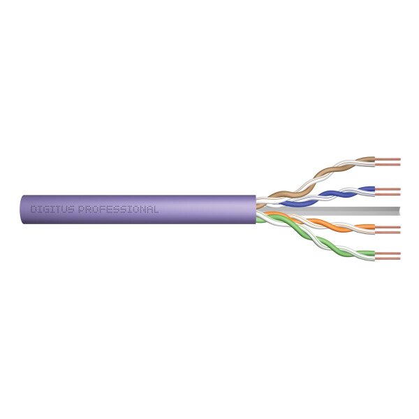 DIGITUS DK-1615-VH-305 - CAT 6 U-UTP Installationskabel, 250 MHz Cca (EN 50575), AWG 23/1, Simplex, Violett