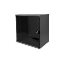 DIGITUS DN-19-12U-S-SW - 12HE Wandgehäuse, SOHO, unmontiert 595x540x400 mm, Glastür, Schwarz (RAL 9005)