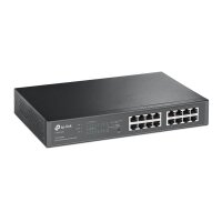 TP-LINK TL-SG1016PE gemanaged Gigabit Ethernet (10/100/1000) Energie Über Ethernet (PoE) Unterstützung Schwarz Netzwerk-Switch