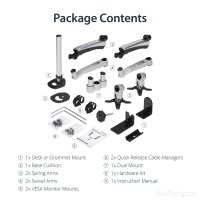 StarTech.com Dual Monitor Arm - One-Touch Height Adjustment - Tool-less