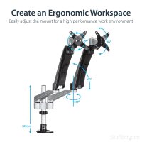 StarTech.com Dual Monitor Arm - One-Touch Height Adjustment - Tool-less