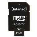 Intenso 64GB MicroSDHC - 64 GB - MicroSDXC - Klasse 10 - 25 MB/s - Schockresistent - Temperaturbeständig - Wasserdicht - Röntgensicher - Schwarz