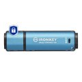 Kingston IronKey 64GB Vault Privacy 50 AES-256 verschlüsselter - FIPS 197 - 64 GB - USB Typ-A - 3.2 Gen 1 (3.1 Gen 1) - 250 MB/s - Kappe - Schwarz - Blau
