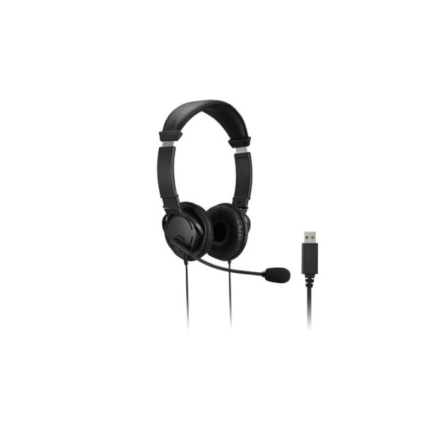 Kensington Classic USB-A Headset mit Mikrofon und Lautstärkeregler - Kabelgebunden - Büro/Callcenter - Kopfhörer - Schwarz