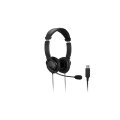 Kensington Classic USB-A Headset mit Mikrofon und Lautstärkeregler - Kabelgebunden - Büro/Callcenter - Kopfhörer - Schwarz