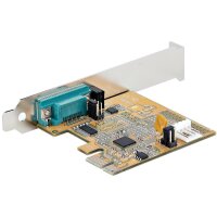 StarTech.com 1-Port PCI Express Serielle Schnittstellenkarte - PCIe auf RS232 (DB9) Karte - PC Serielle Adapter Karte / Erweiterungskarte - Voll- und Niedrigprofil Blende - 16C1050 UART - COM Retention - Windows/Linux - PCIe - Seriell - Full-height / Low-