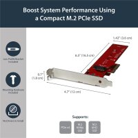 StarTech.com x4 PCI Express to M.2 PCIe SSD Adapter Card - for M.2 NGFF SSD - Schnittstellenadapter