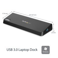 StarTech.com USB 3.0 Dockingstation für zwei Monitore mit HDMI & 4K DisplayPort - USB 3.0 auf 4x USB-A - Ethernet - HDMI und DP - USB Typ A Universal Dockingstation für Mac & Windows - Kabelgebunden - USB 3.2 Gen 1 (3.1 Gen 1) Type-B - 3,5 mm - USB Typ-A