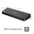 StarTech.com USB 3.0 Dockingstation für zwei Monitore mit HDMI & 4K DisplayPort - USB 3.0 auf 4x USB-A - Ethernet - HDMI und DP - USB Typ A Universal Dockingstation für Mac & Windows - Kabelgebunden - USB 3.2 Gen 1 (3.1 Gen 1) Type-B - 3,5 mm - USB Typ-A
