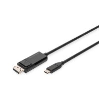 DIGITUS AK-300334-020-S - USB Typ-C auf DisplayPort BidireKtional max. Auflösung 8K@30Hz, Länge: 2m, Schwarz