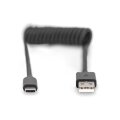 DIGITUS AK-300430-006-S - USB Í Typ A zu USB Í Type C Spring Kabel TPE USB 2.0, PD60W Max; 1m