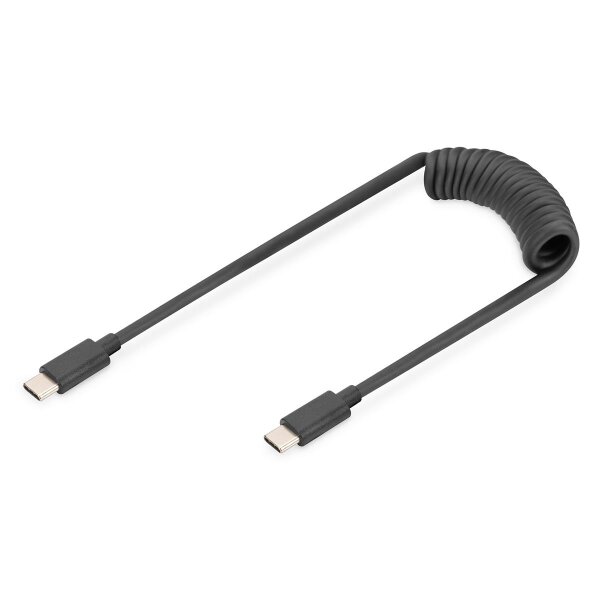 DIGITUS AK-300431-006-S - USB - Type C zu USB - Type C Spring Kabel, TPU USB 2.0, PD60W Max; 1m