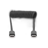 DIGITUS AK-300431-006-S - USB - Type C zu USB - Type C Spring Kabel, TPU USB 2.0, PD60W Max; 1m