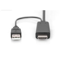 DIGITUS AK-330111-020-S - HDMI auf DP Adapterkabel, 2m,...