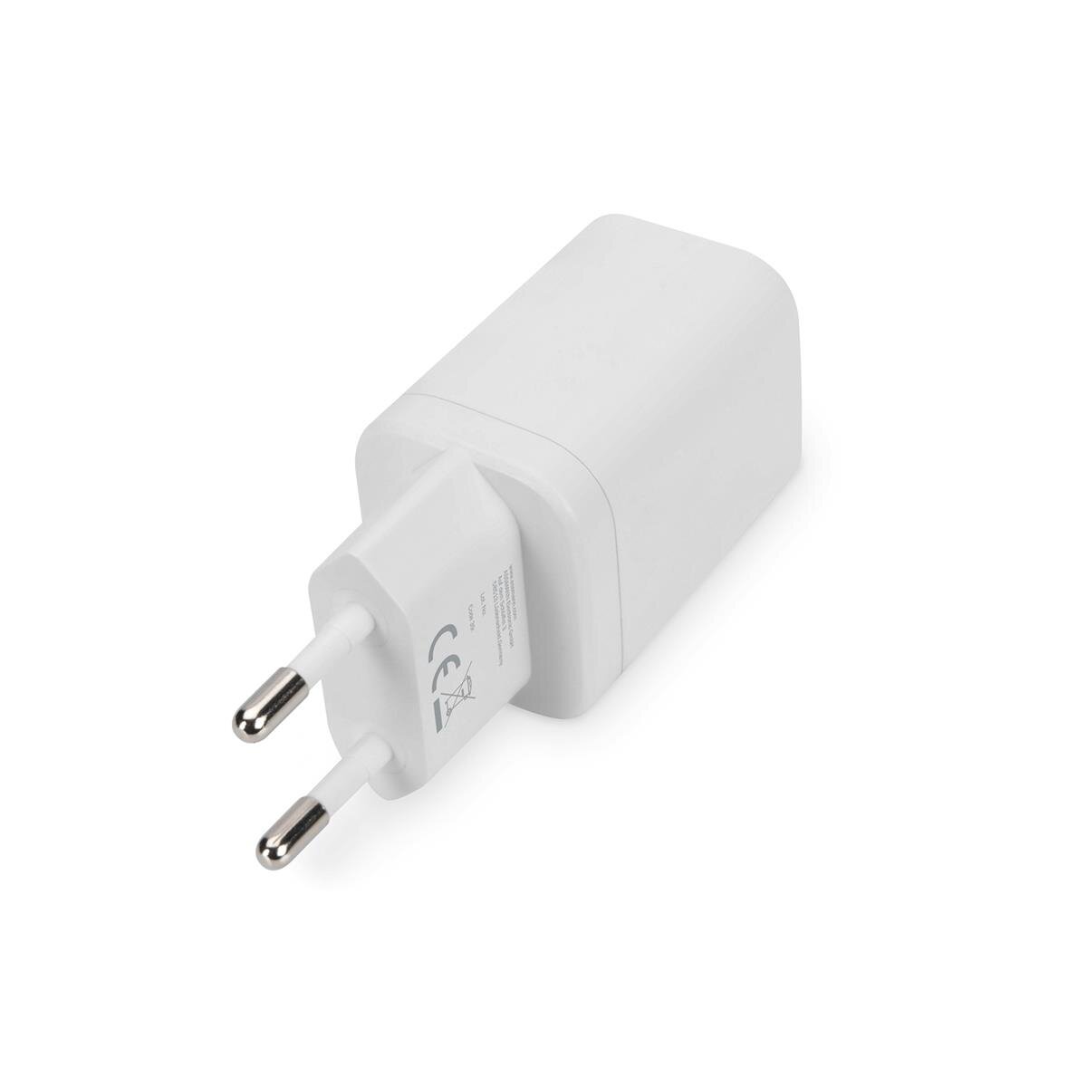 DIGITUS DA-10062 - USB Ladegerät 1x USB-A / 1x USB-C 30W Dual Port, 1x 2,4A, 1x 3A, QC3.0