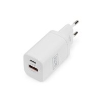 DIGITUS DA-10062 - USB Ladegerät 1x USB-A / 1x USB-C 30W Dual Port, 1x 2,4A, 1x 3A, QC3.0