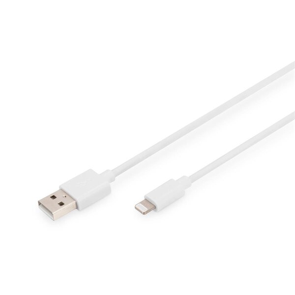 DIGITUS DB-600106-020-W - USB-A zu lightning MFI  C89, 2M Daten und Ladekabel, weiß, 5V, 2.4A