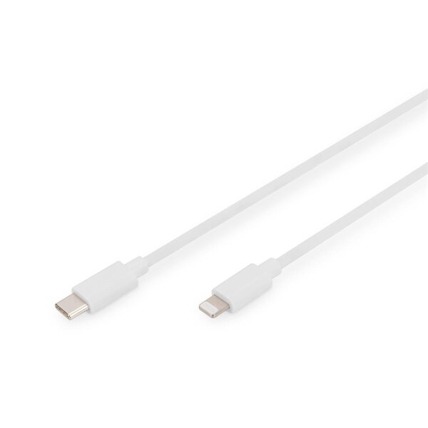 DIGITUS DB-600109-020-W - Type C zu lightning MFI  C94, 2M Füllung+AL+B Mantel PVC, weiß OD:3.5mm