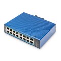 DIGITUS DN-651129 - 16 Port 10/100/1000Mbps Industrial Switch Hutschienen und Wandmontage