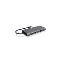 ICY BOX IB-DK4050-CPD - USB 3.2 Gen 1 (3.1 Gen 1) Type-C - DisplayPort - HDMI - RJ-45 - USB 2.0 - USB 3.2 Gen 1 (3.1 Gen 1) Type-A - 3840 x 2160 Pixel - MicroSD (TransFlash) - SD - 5000 Mbit/s - Anthrazit