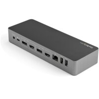 StarTech.com Universale Laptop Dockingstation - Hybrid USB-C & USB-A Dock - Dual 4K DP & HDMI - 100W PD - Mac / Windows / Chrome OS - 4x USB 5Gbps Hub - GbE - Kabelgebunden - USB 3.2 Gen 1 (3.1 Gen 1) Type-C - 3,5 mm - IEEE 802.3 - IEEE 802.3ab - IEEE 802