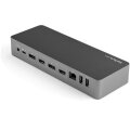 StarTech.com Universale Laptop Dockingstation - Hybrid USB-C & USB-A Dock - Dual 4K DP & HDMI - 100W PD - Mac / Windows / Chrome OS - 4x USB 5Gbps Hub - GbE - Kabelgebunden - USB 3.2 Gen 1 (3.1 Gen 1) Type-C - 3,5 mm - IEEE 802.3 - IEEE 802.3ab - IEEE 802