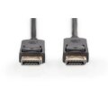 DIGITUS AK-340100-010-S - DisplayPort Anschlusskabel, DP St/St, 1.0m, m/Verriegelung, Ultra HD 4K, sw